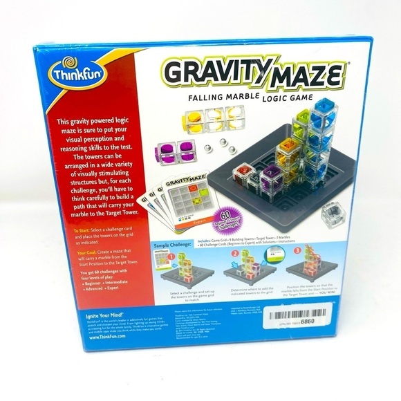 NIB Think Fun Gravity Maze Falling Marble Logic Game Ages 8+ - Picture 3 of 6